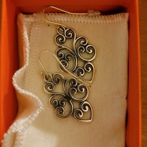 James Avery Silver Jubilant Heart Ear Hooks